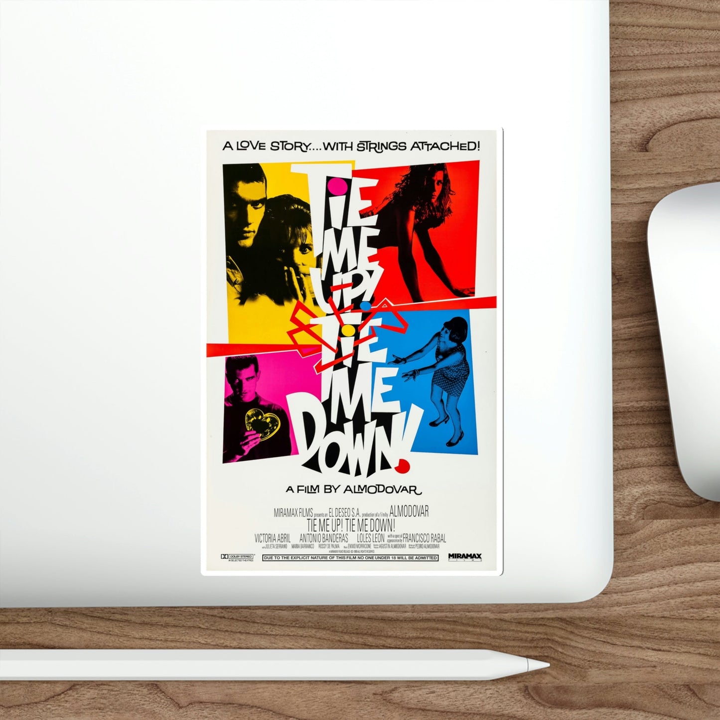Tie Me Up Tie Me Down 1990 Movie Poster STICKER Vinyl Die-Cut Decal-The Sticker Space