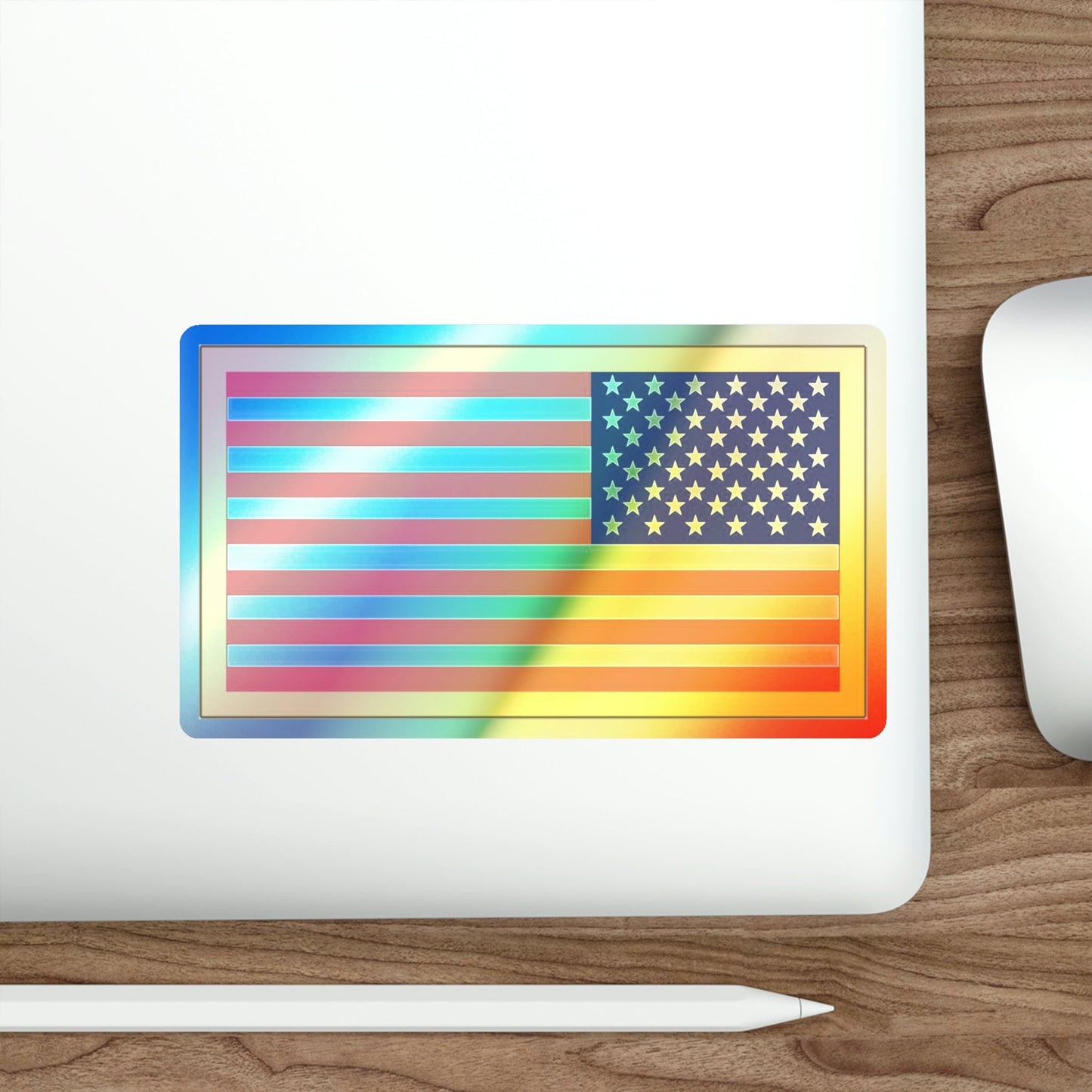 United States Flag Reversed (U.S. Army) Holographic STICKER Die-Cut Vinyl Decal-The Sticker Space