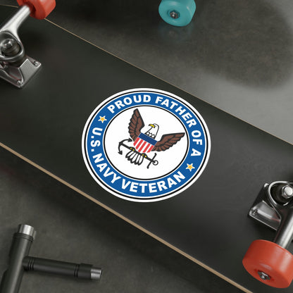 US Navy Veteran Proud Father (U.S. Navy) STICKER Vinyl Die-Cut Decal-The Sticker Space