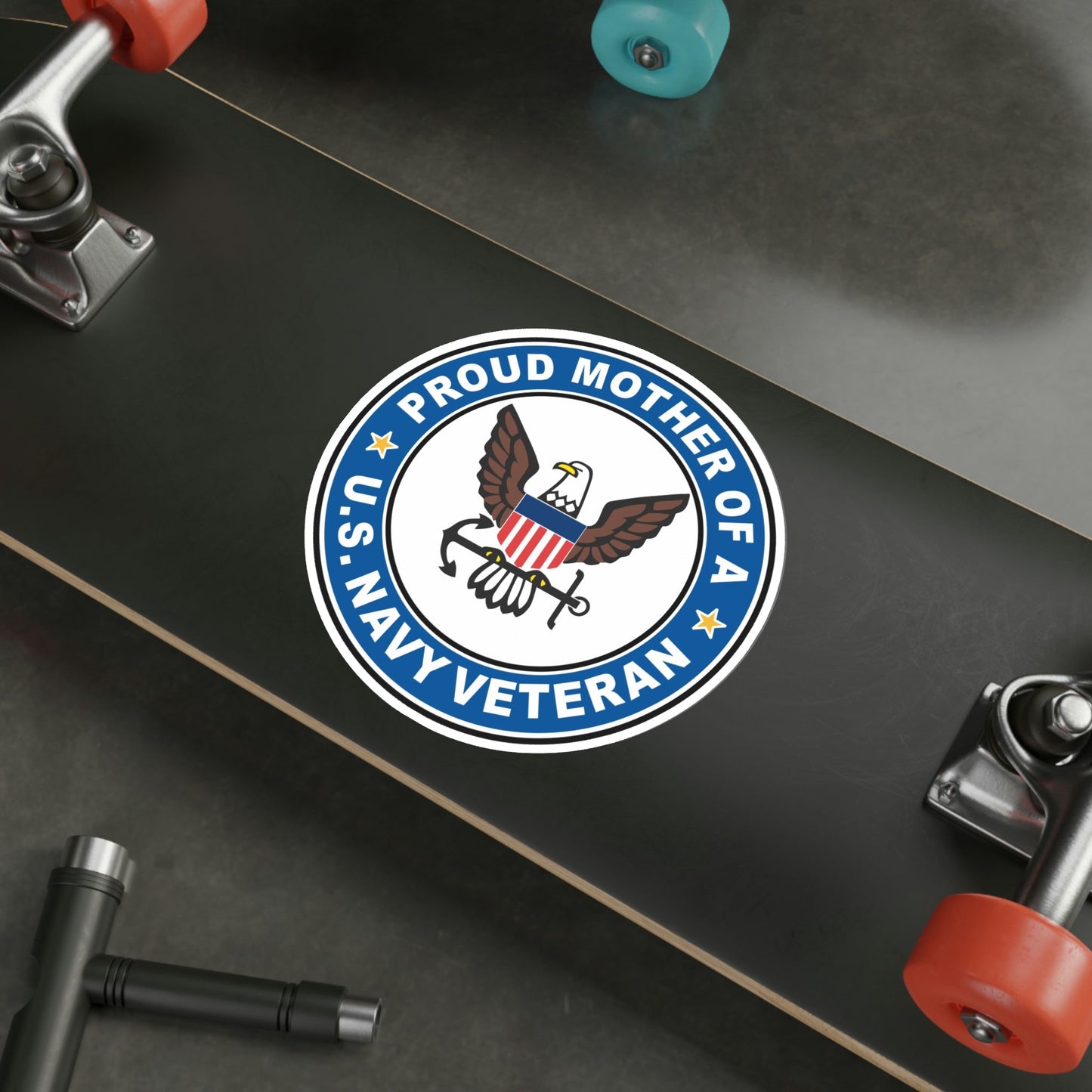 US Navy Veteran Proud Mother (U.S. Navy) STICKER Vinyl Die-Cut Decal-The Sticker Space