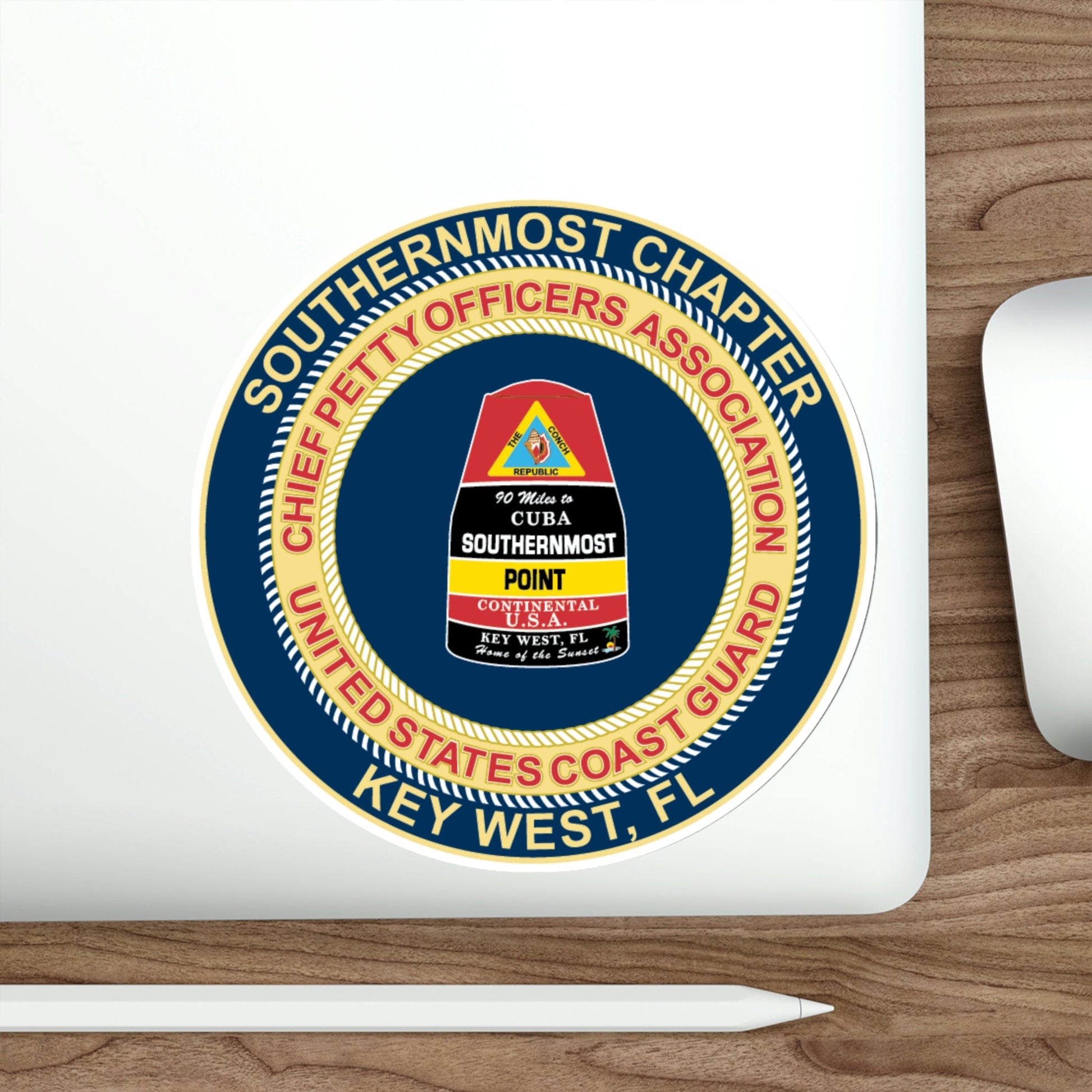 USCG CPOA Key West FL Southernmost Chapter (U.S. Coast Guard) STICKER Vinyl Die-Cut Decal-The Sticker Space