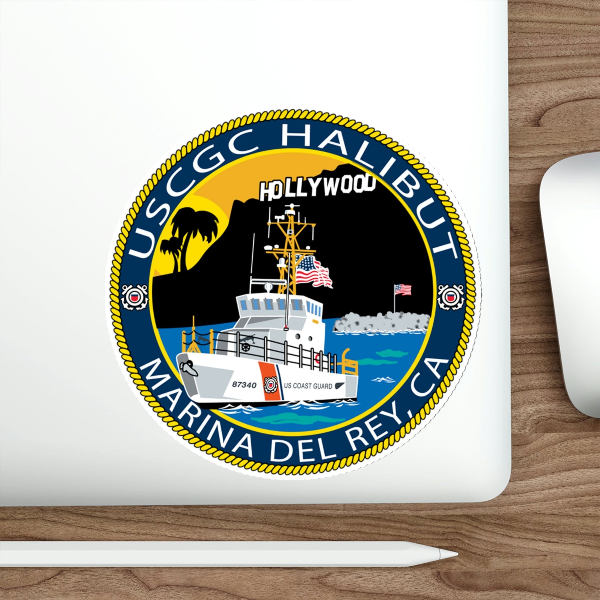 USCG Halibut Marina Del Ray CA (U.S. Coast Guard) STICKER Vinyl Die-Cut Decal-The Sticker Space
