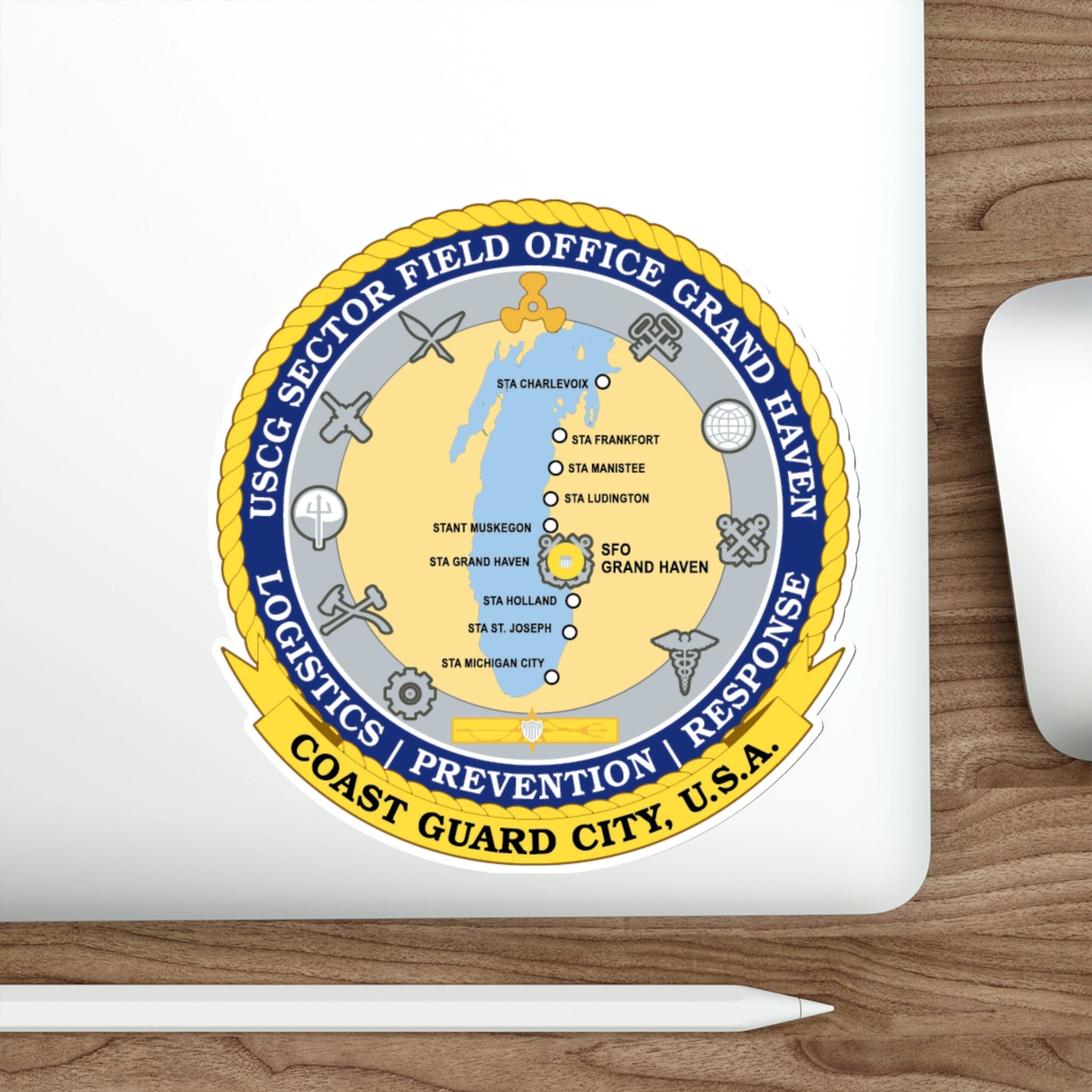 USCG Sector Field Office Grand Haven (U.S. Coast Guard) STICKER Vinyl Die-Cut Decal-The Sticker Space