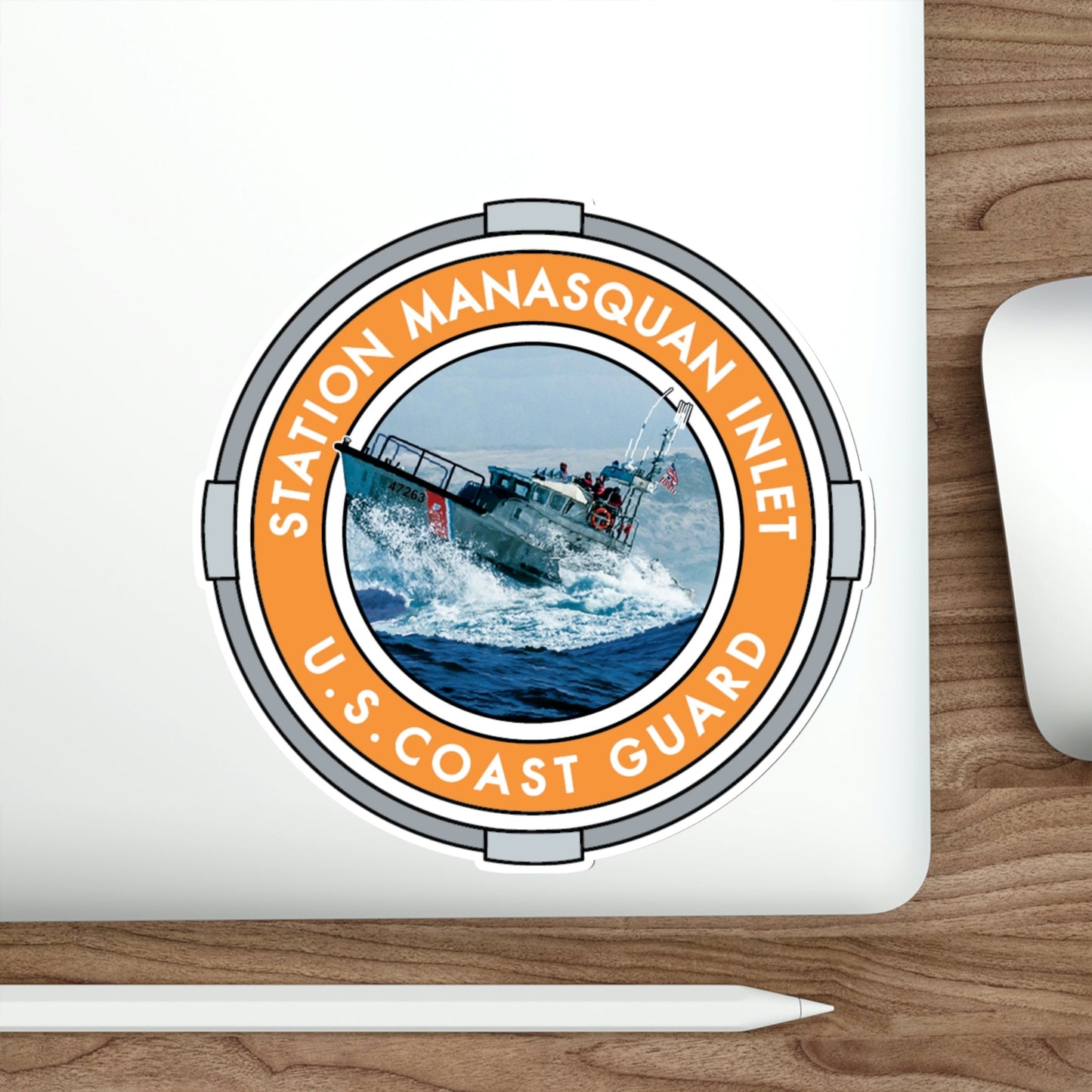 USCG Station Manasquan Inlet (U.S. Coast Guard) STICKER Vinyl Die-Cut Decal-The Sticker Space
