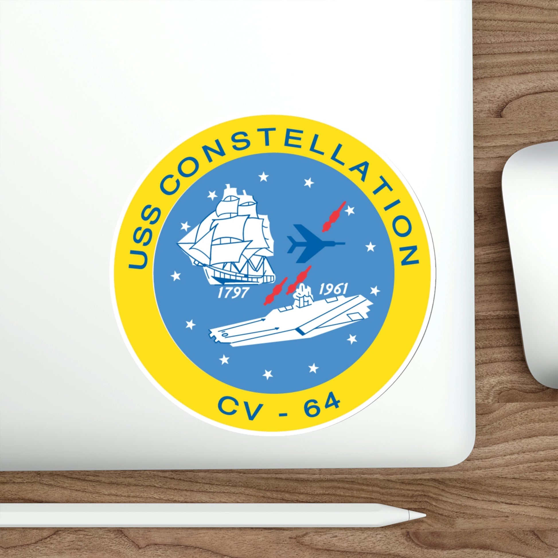 USS Constellation CV 64 (U.S. Navy) STICKER Vinyl Die-Cut Decal-The Sticker Space