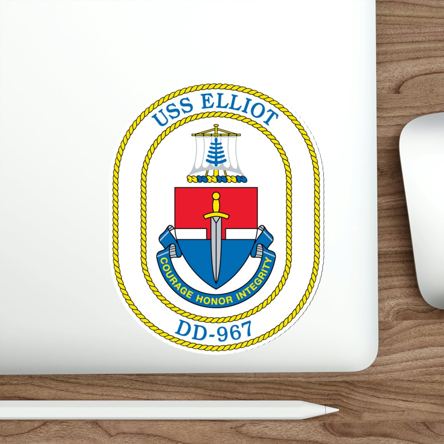 USS Elliot DD 967 (U.S. Navy) STICKER Vinyl Die-Cut Decal-The Sticker Space