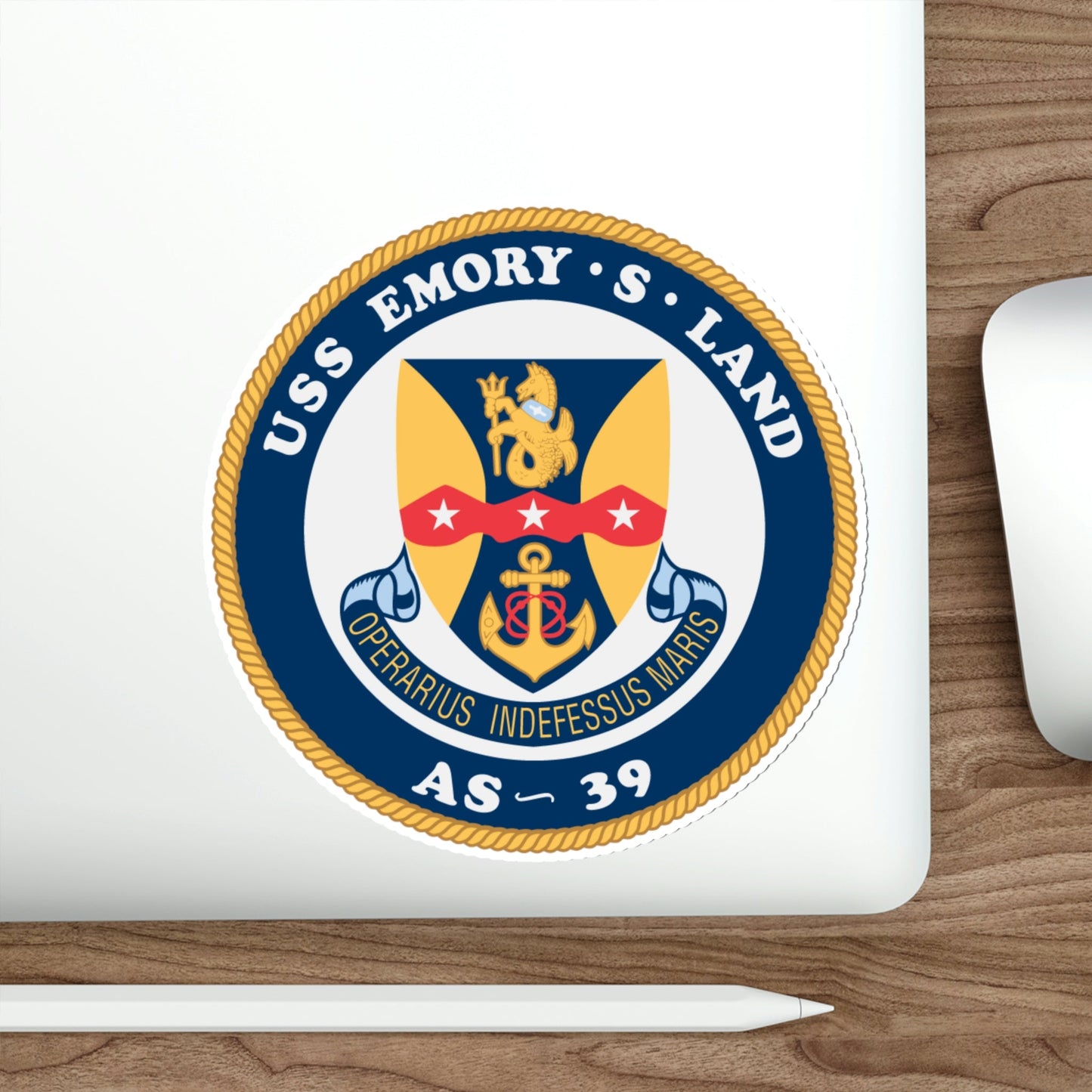 USS Emory S Land AS 39 (U.S. Navy) STICKER Vinyl Die-Cut Decal-The Sticker Space