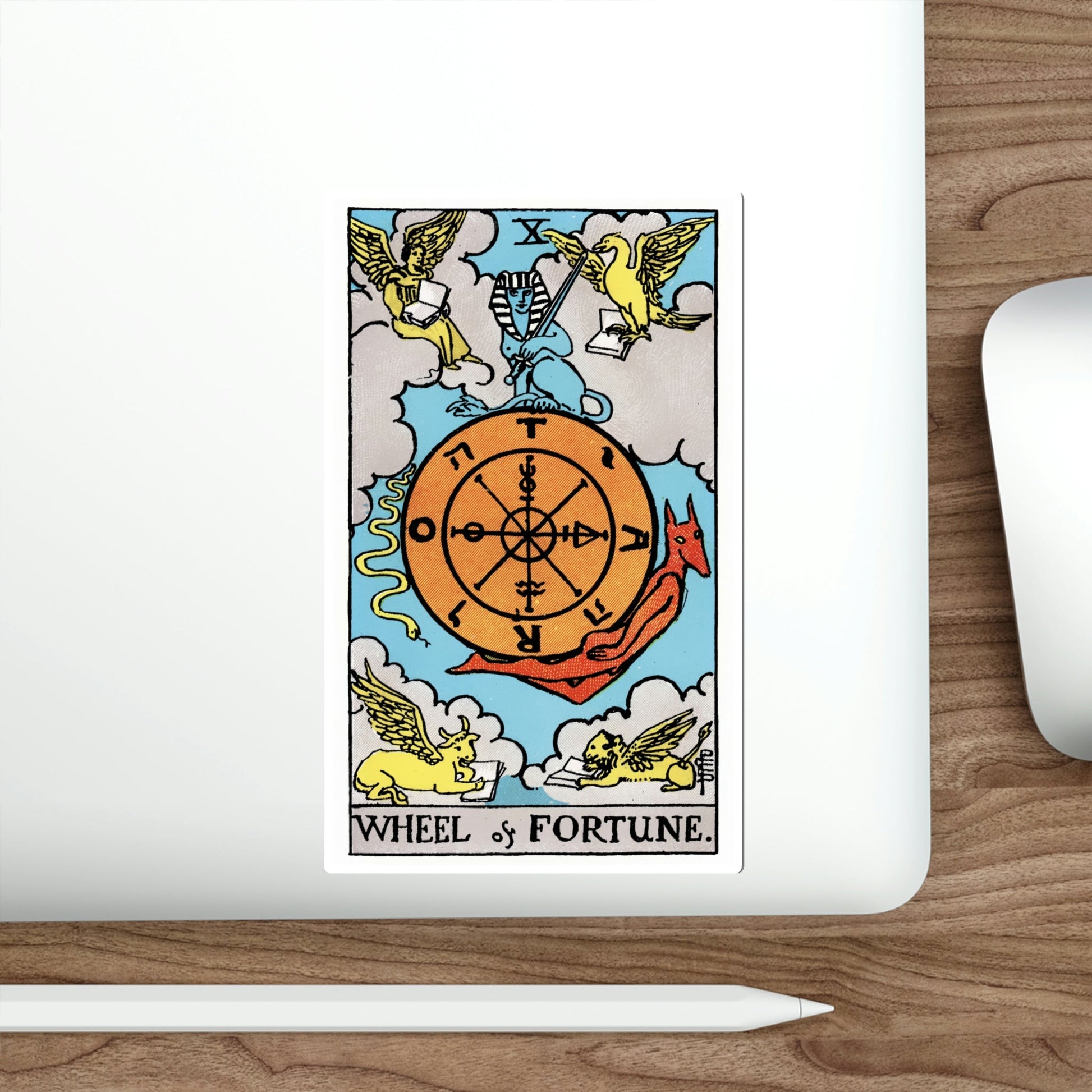 Wheel of Fortune (Rider Waite Tarot Deck) STICKER Vinyl Die-Cut Decal-The Sticker Space